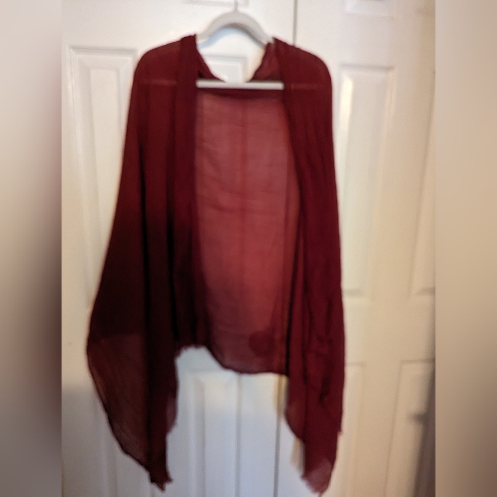 Deep red shawl, one size fits most